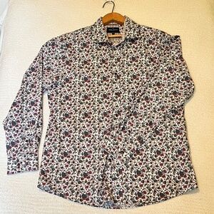 Daniel Hechter Paris Men’s Shirt L – Modern Fit Floral Print Non-Iron